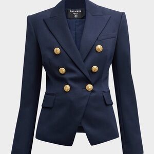 Balmain Midnight Blue Blazer with Gold Buttons